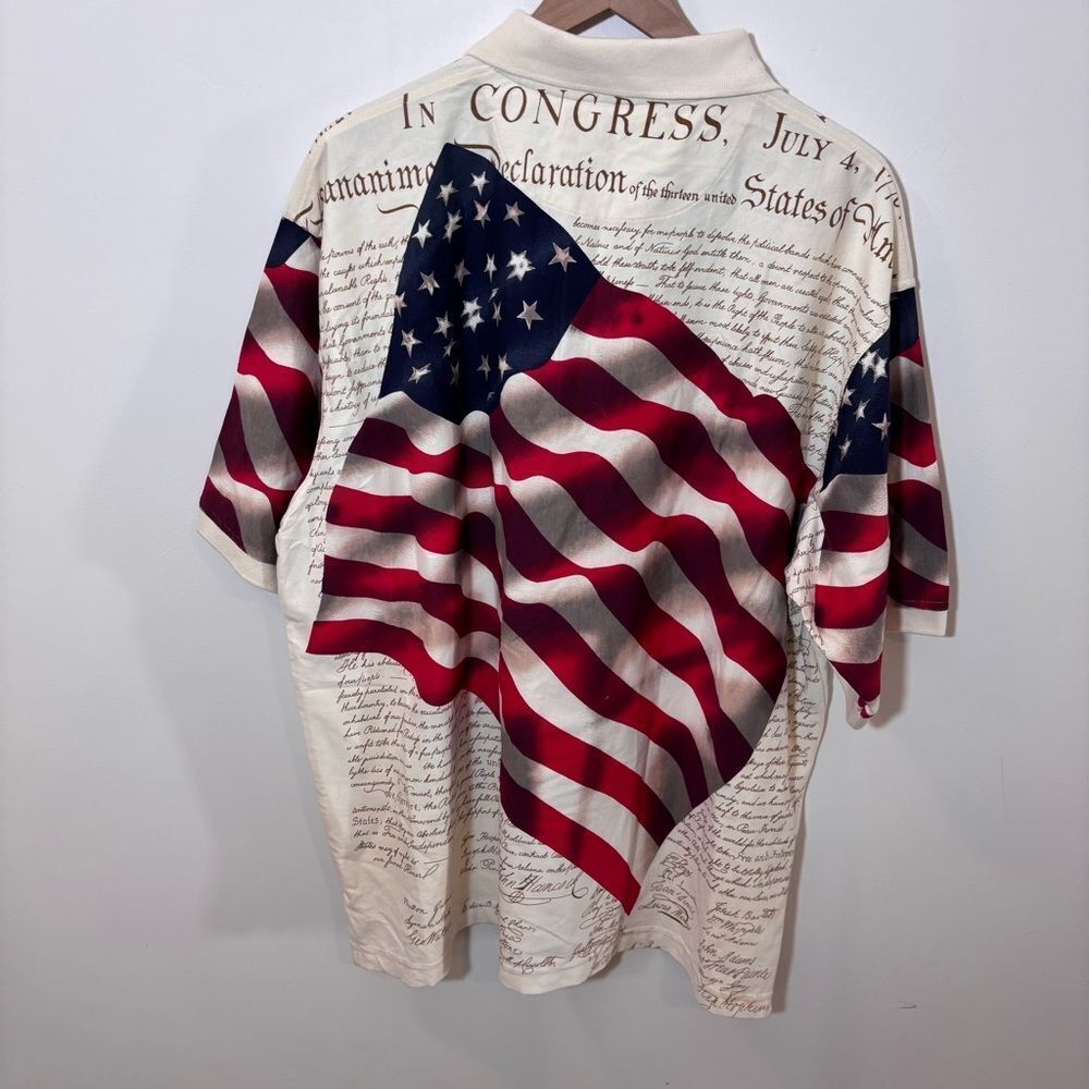American Summer Declaration of Independence American Flag Polo NEW Size XXL - Picture 9 of 12
